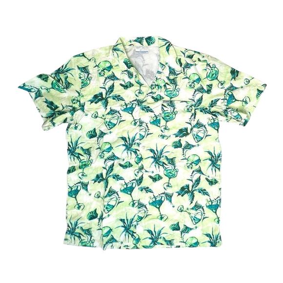 Columbia Trollers Best Martini Green Vented Fishing‎ Outdoor PFG Shirt MEDIUM - Picture 1 of 10